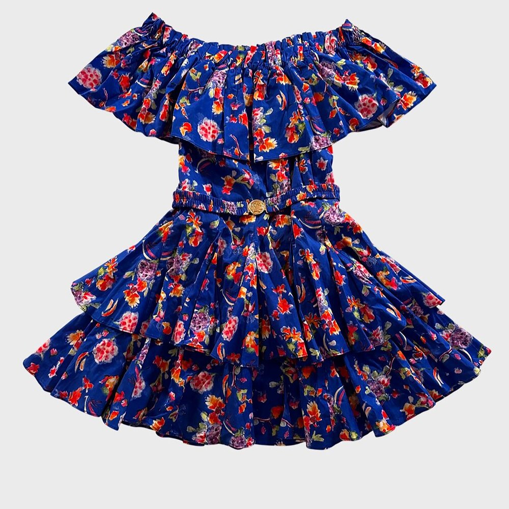 Caroline Constas Blue Floral Dress